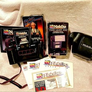 Nishika N8000 35mm 3D Film Camera with Vincent Price VHS Vintage